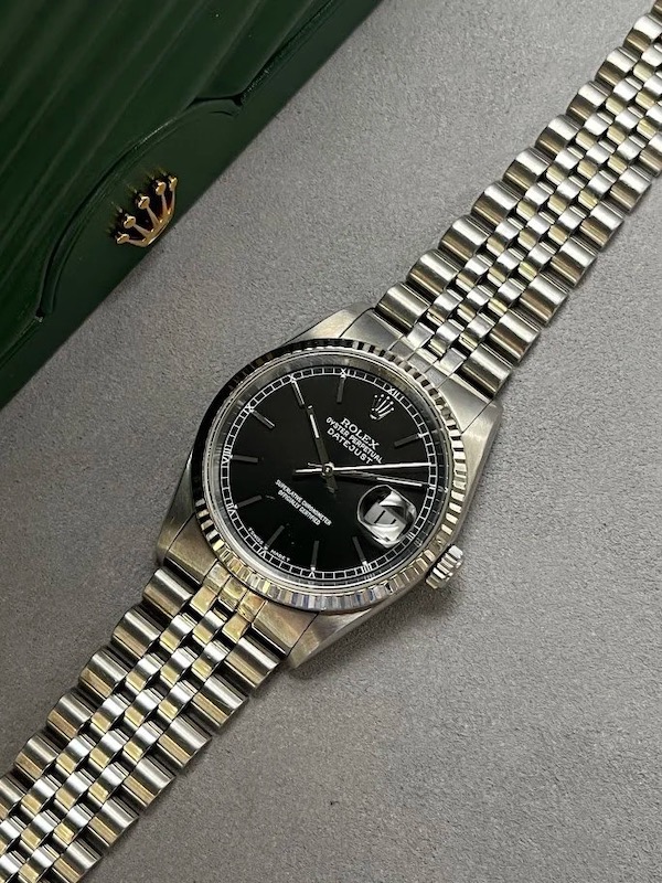 Rolex Datejust 36 ref 16234 black stick dial 1997