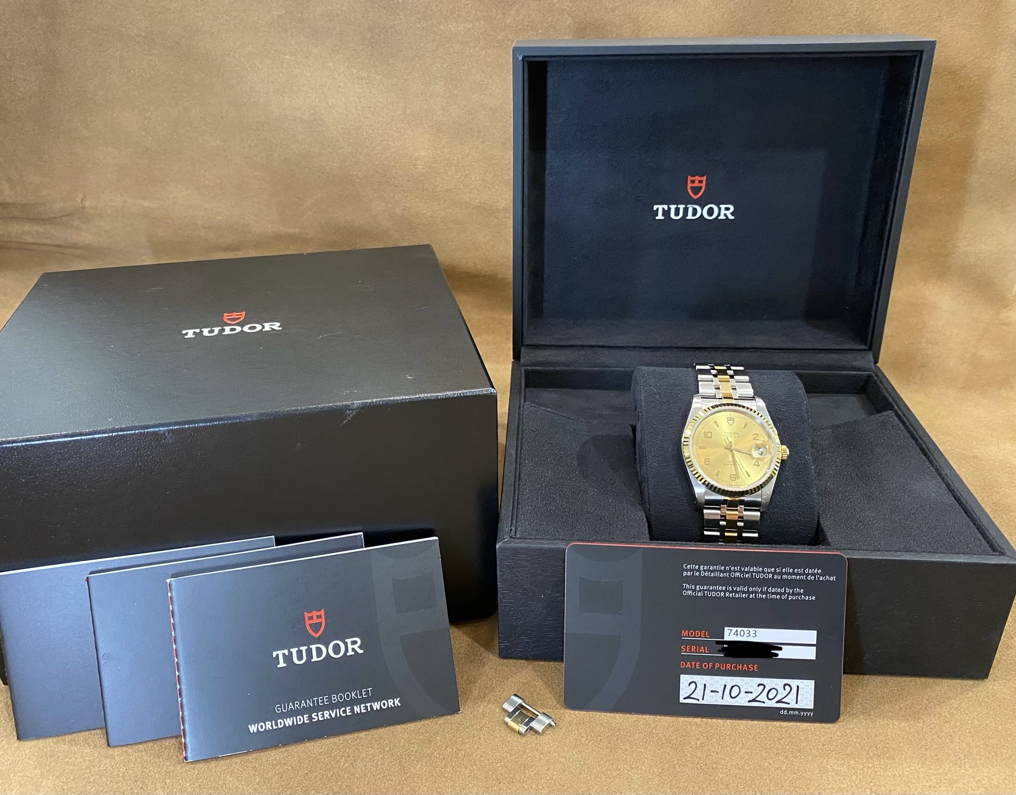 Tudor Prince Date ref 74034 champagne dial two-tone