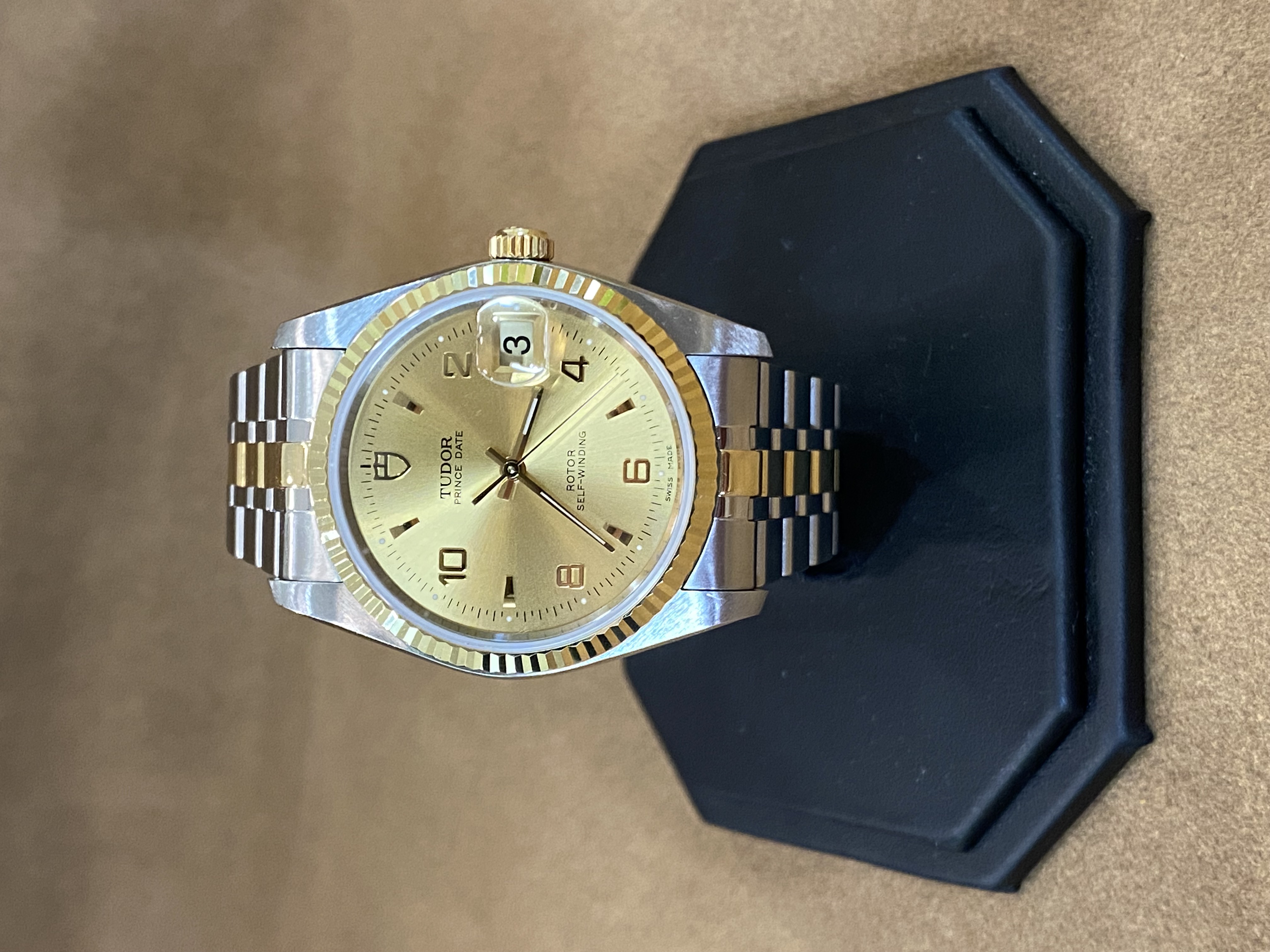 Tudor Prince Date ref 74034 champagne dial two-tone